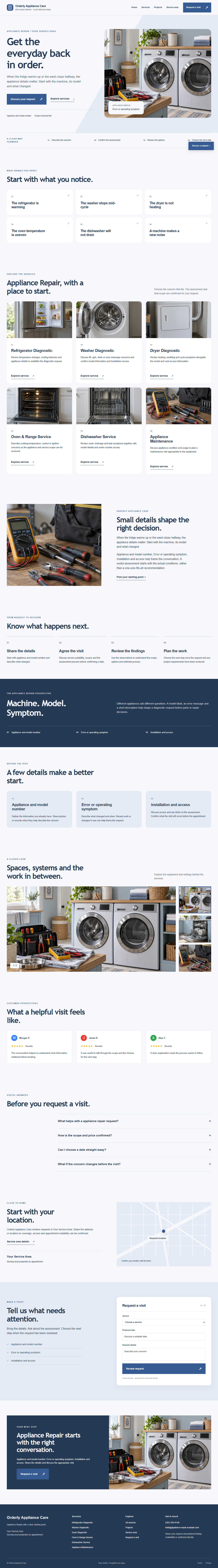 Appliance Repair website style preview