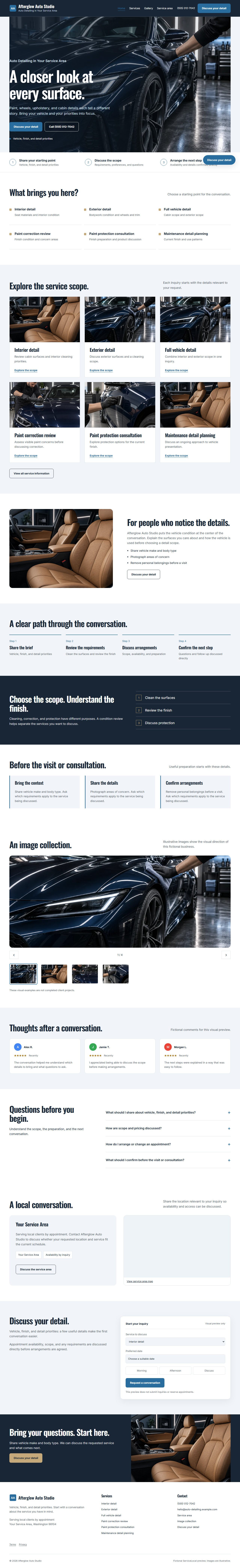 Auto Detailing website style preview