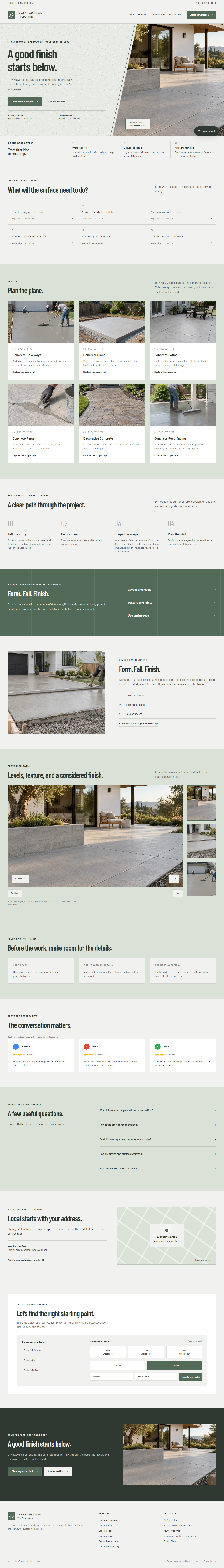 Concrete and Flatwork website style preview