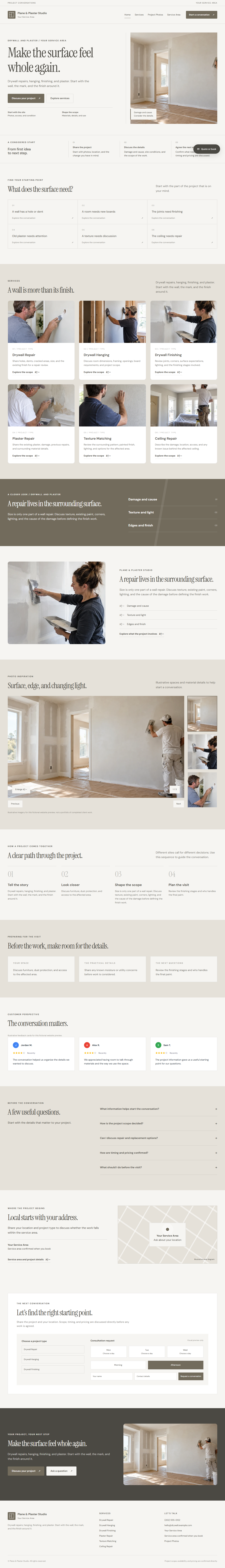 Drywall and Plaster website style preview