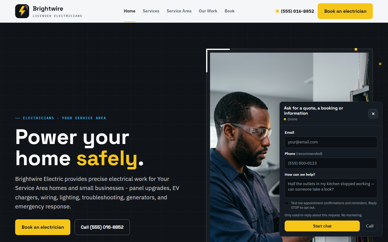 Electrical website style preview