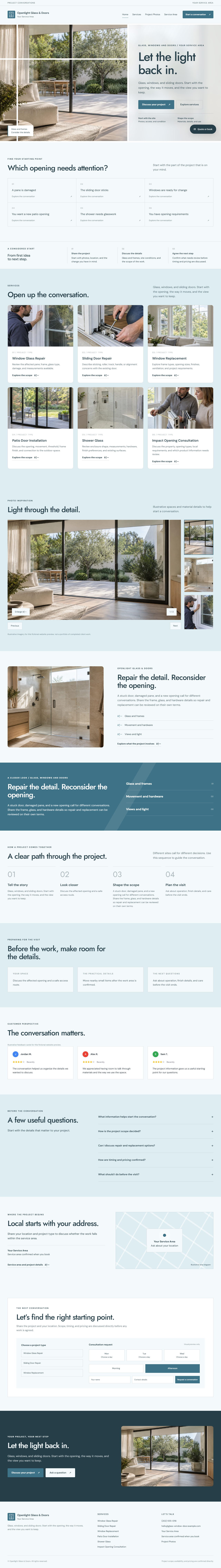 Glass, Windows and Doors website style preview