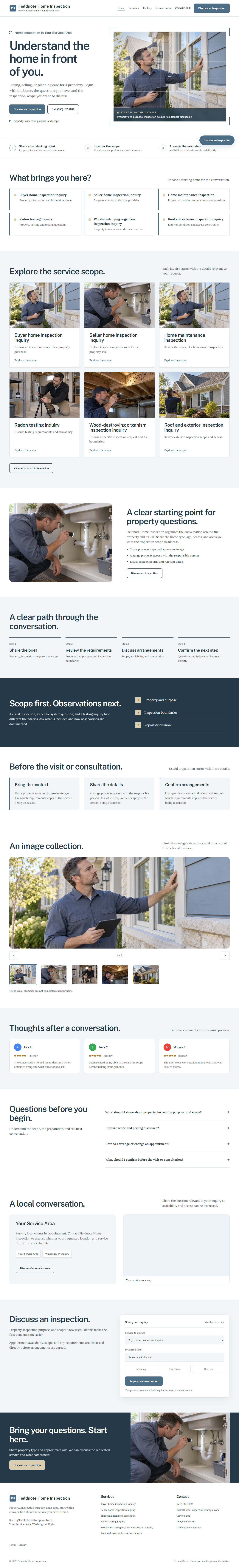 Home Inspection website style preview