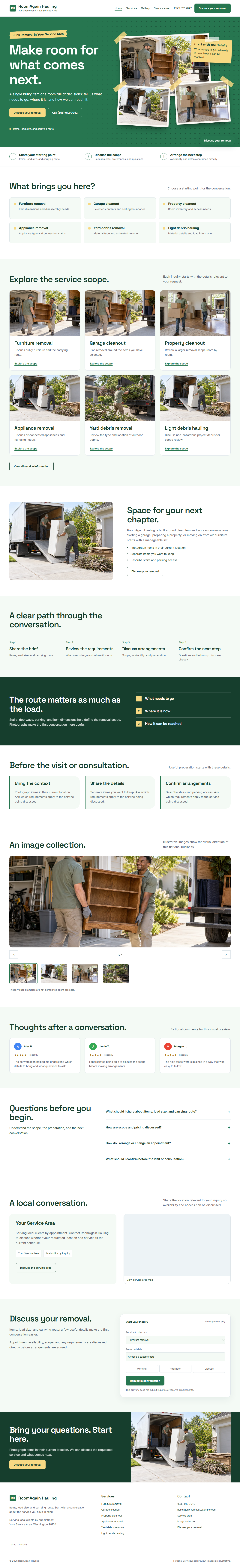 Junk Removal website style preview