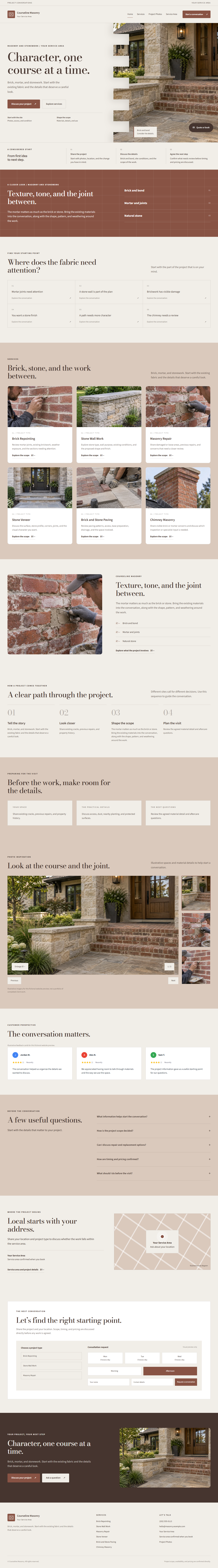 Masonry and Stonework website style preview
