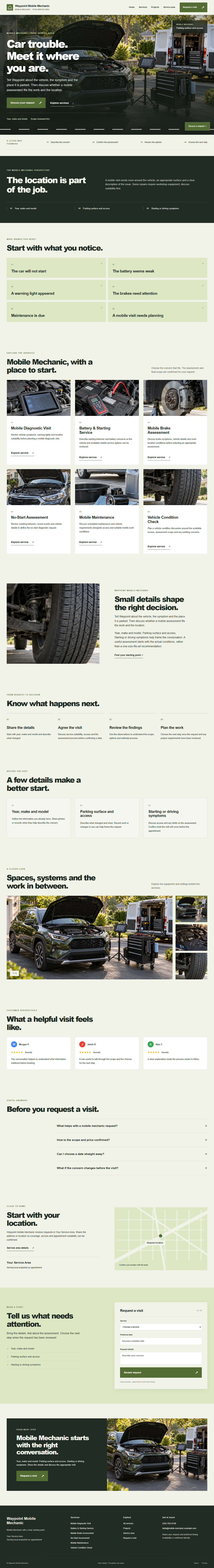 Mobile Mechanic website style preview