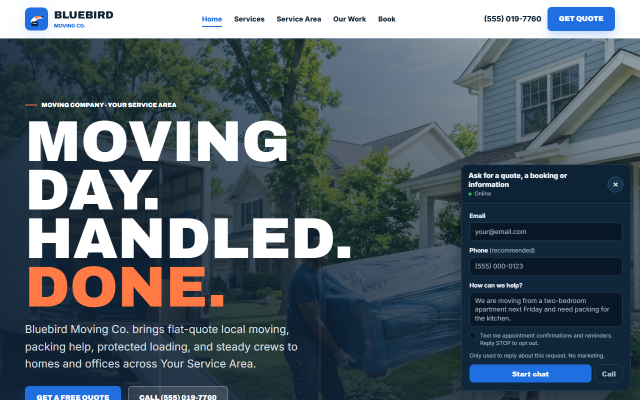 Moving website style preview