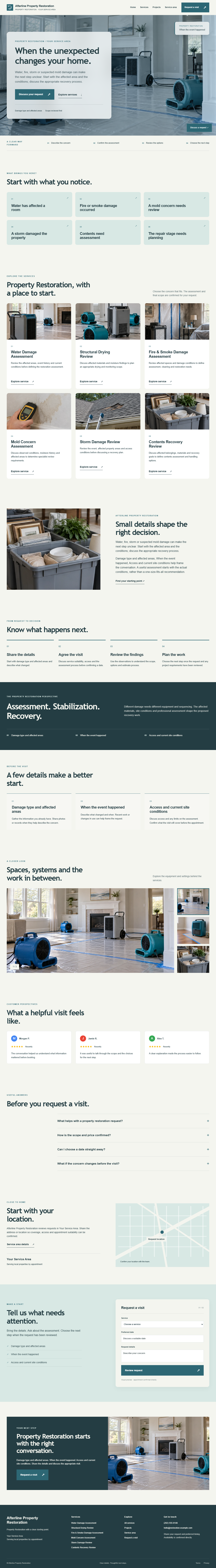 Property Restoration website style preview