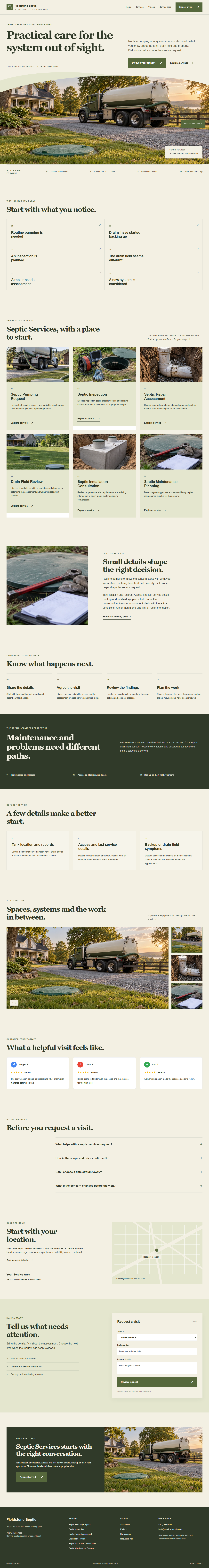 Septic Services website style preview