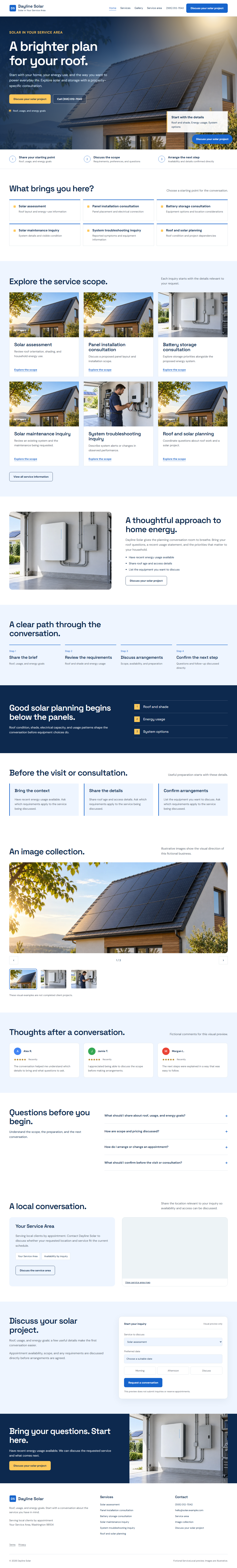 Solar website style preview