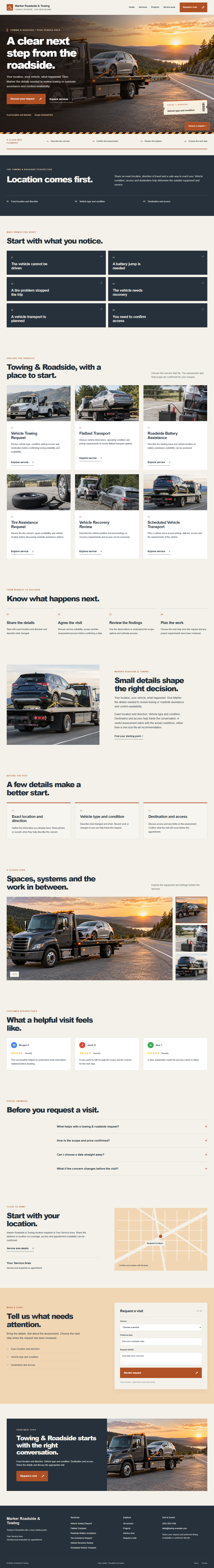Towing & Roadside website style preview