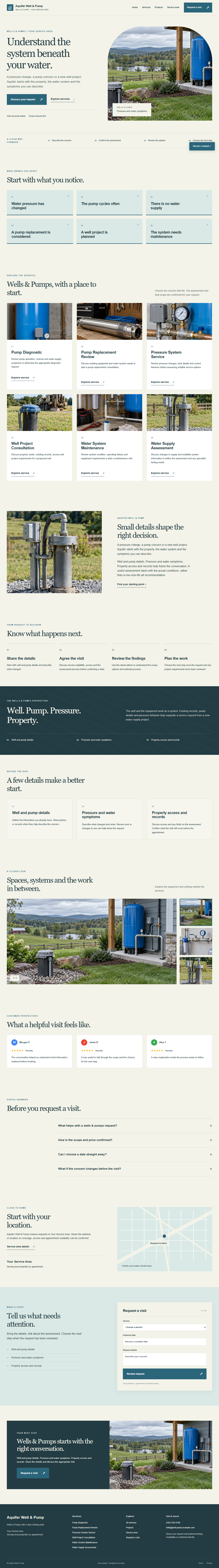 Wells & Pumps website style preview